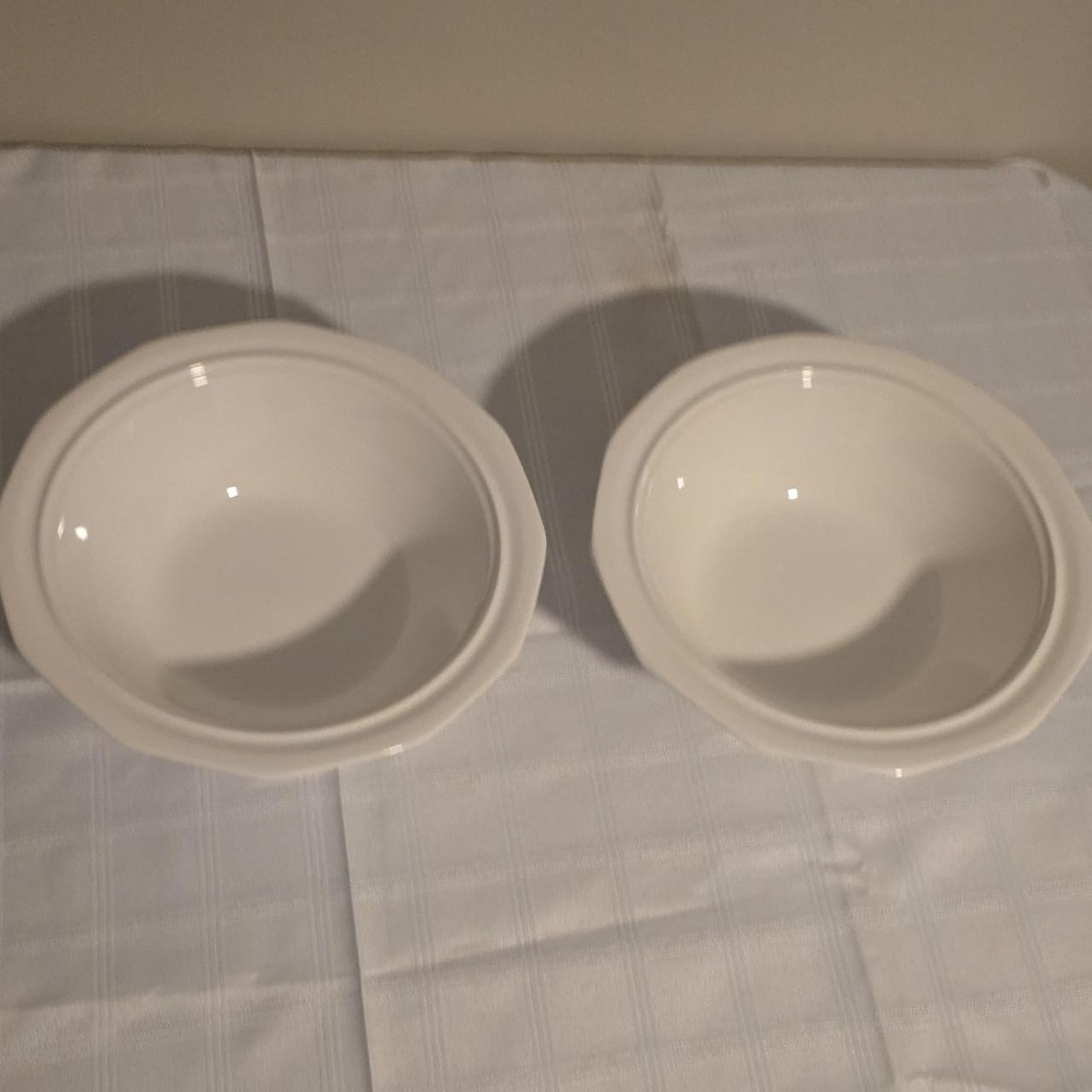 Vintage Pfaltzgraff Heritage Of White Ivory Service Bowls, 9", Set Of 2